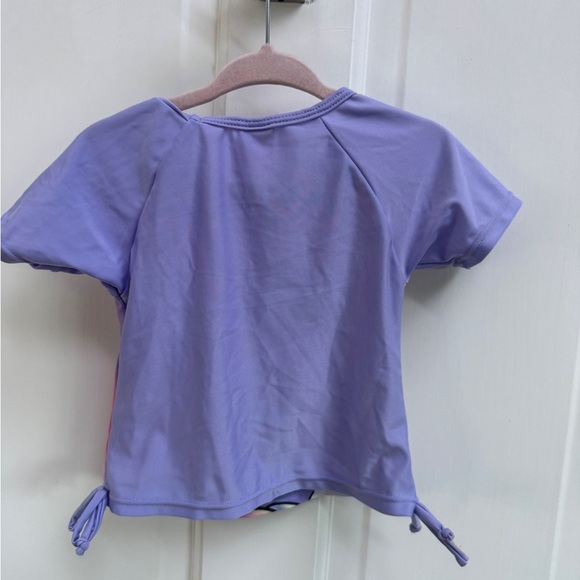 NWOT Real Love 2T Girls Pink & Purple Unicorn Swim Rashguard Shirt - Picture 4 of 4